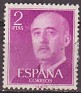Spain 1955 General Franco 2 Ptas Purple Edifil 1158. Spain 1955 1158 Franco usado. Uploaded by susofe